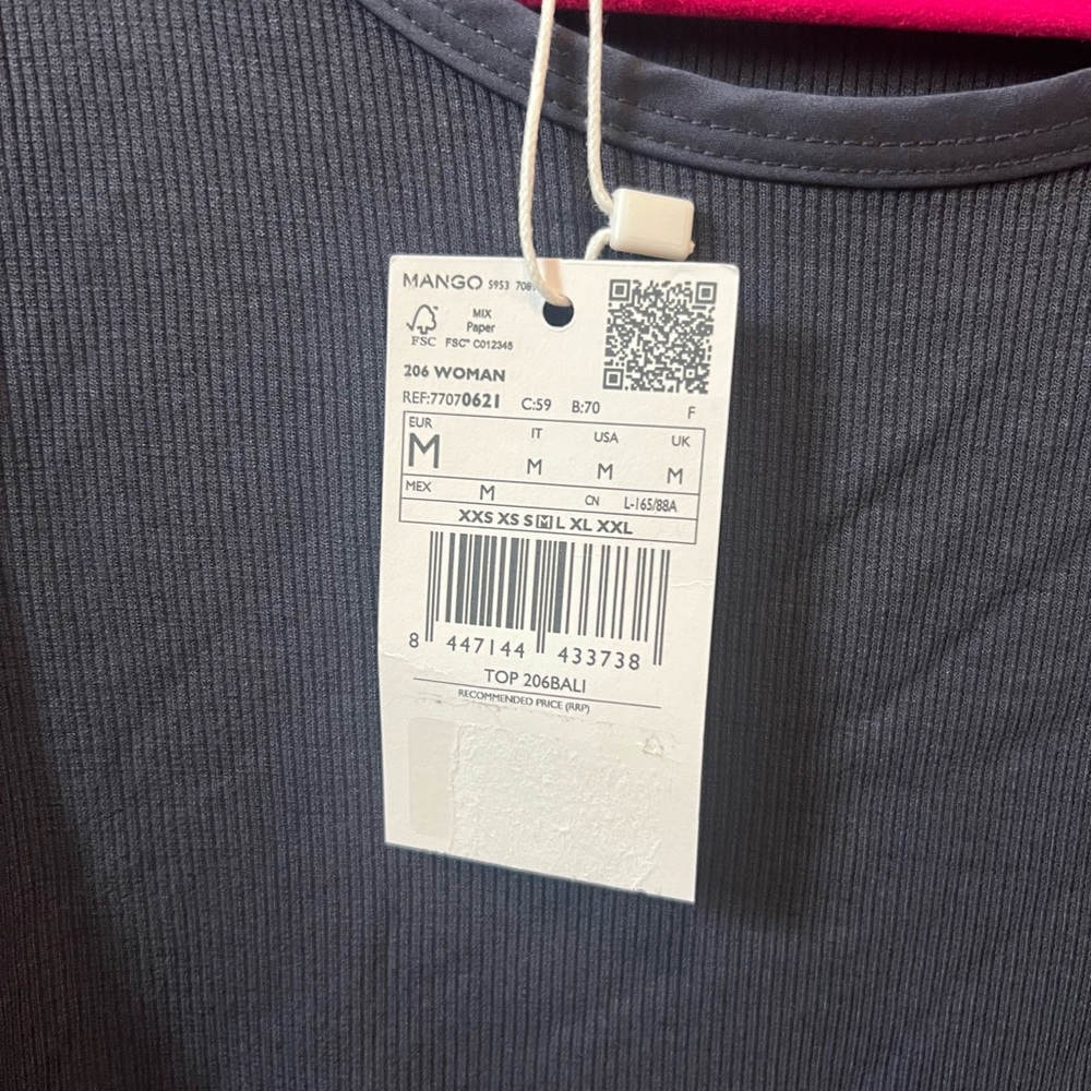 Mango Women's Charcoal/Blue Tank Top - Picture 2 of 3